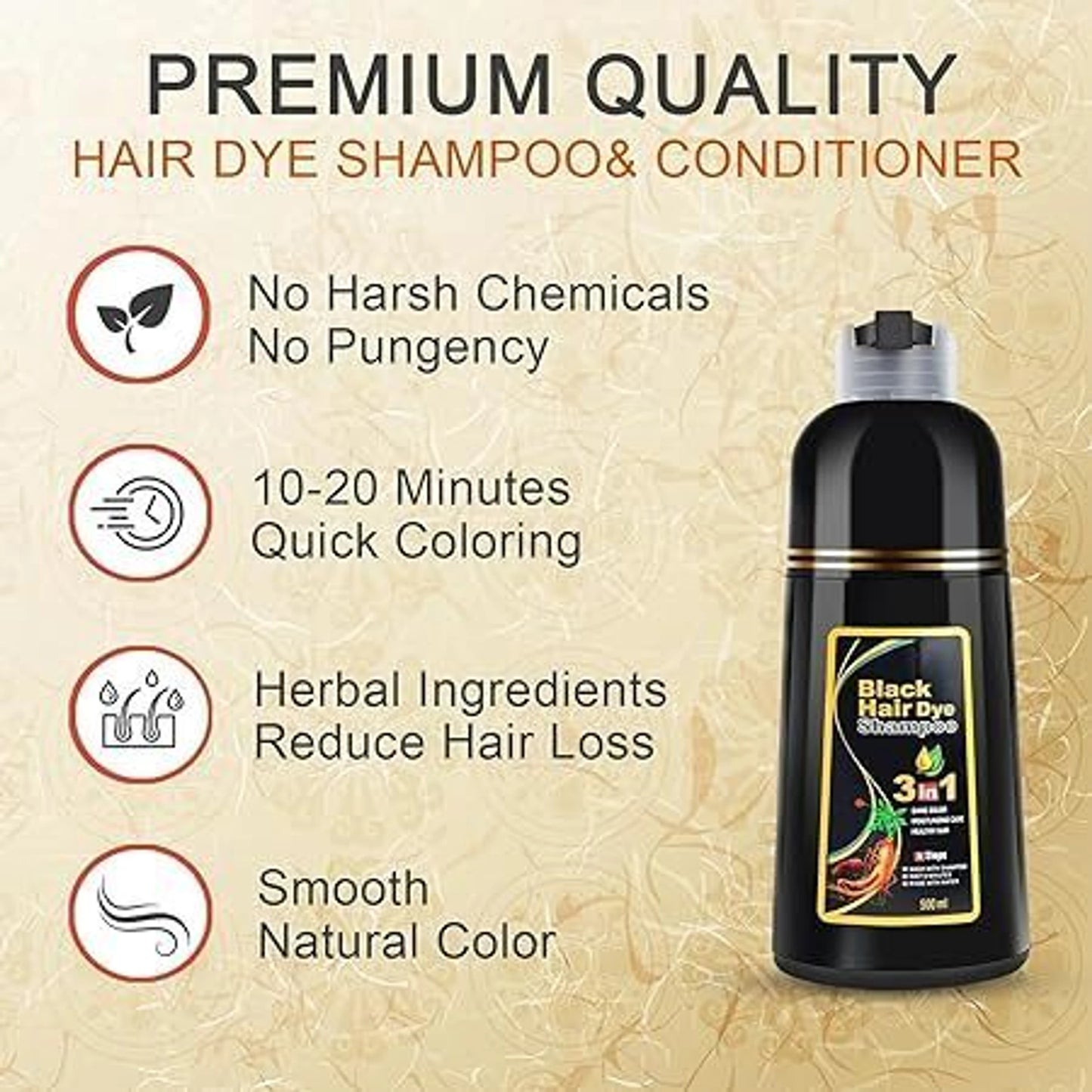 Black hair dye shampoo