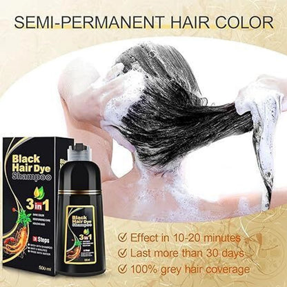 Black hair dye shampoo