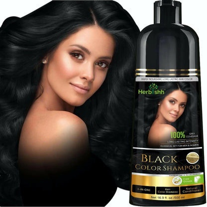 Black Hair Color Shampoo - Herbishh